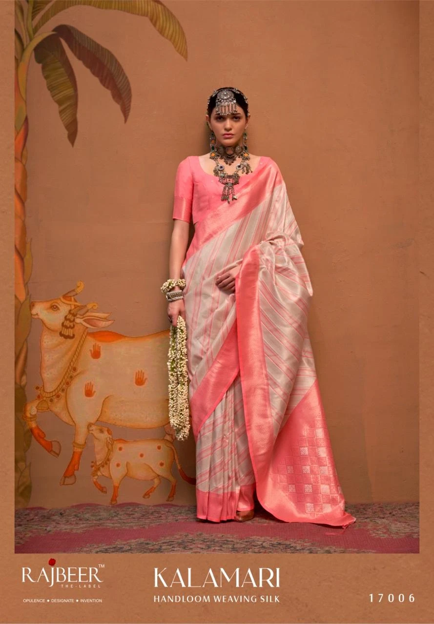 Rajbeer Kalamari Handloom Weaving Silk Wholesale Fancy Sarees Catalog — Wholesale Sarees, MPA wholesale from Surat — view 8